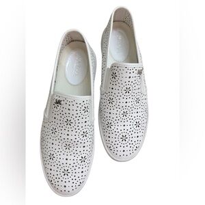 Michael Kors White Floral Cutout Sneakers